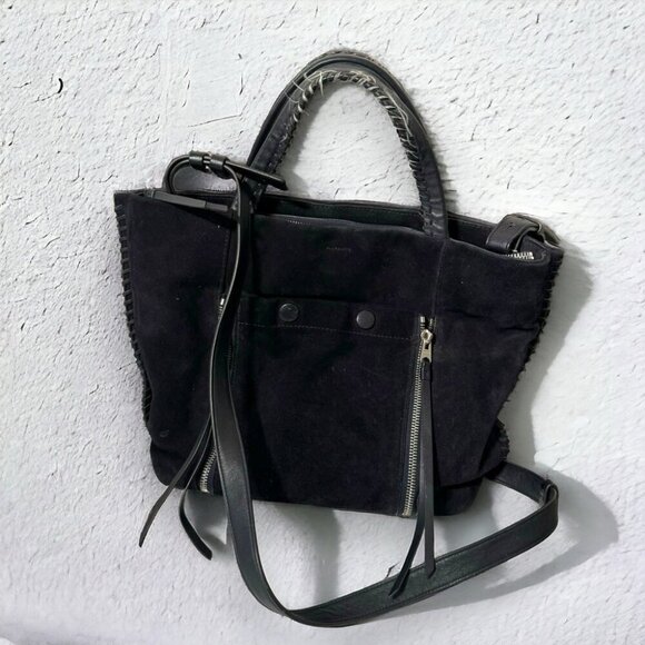 AllSaints "Fleur De Lis  East West" Tote suede dark navy - Picture 1 of 1